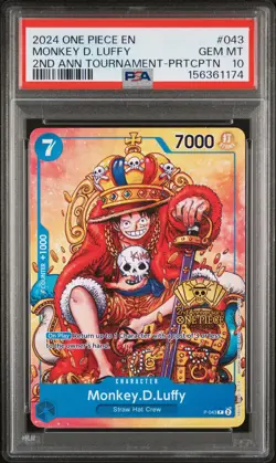 2024 ONE PIECE PROMOS #043 MONKEY D. LUFFY PSA 10 - Image 1