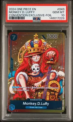 2024 ONE PIECE PROMOS CONVENTION EXCLUSIVE-FOIL #043 MONKEY D. LUFFY PSA 10 - Image 1