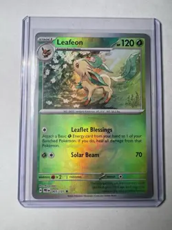 Leafeon (Master Ball Pattern) 005/131 Pokemon Sv: Prismatic Evolutions Holo - NM - Image 1