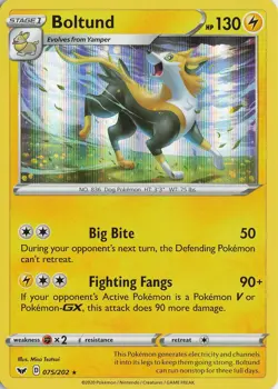 Boltund (075) Holo Rare - SWSH01: Sword & Shield Base Set #075/202 Pokemon TCG - Image 1