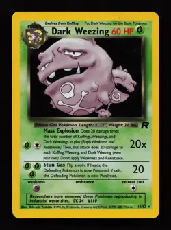 Dark Weezing 14/82 Unlimited Holo Rare Team Rocket Pokemon Cards - Image 1