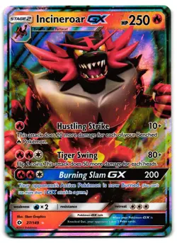 Incineroar GX 27/149 - Sun & Moon Rare GX Pokemon TCG Holo - M/LP Card - Image 1