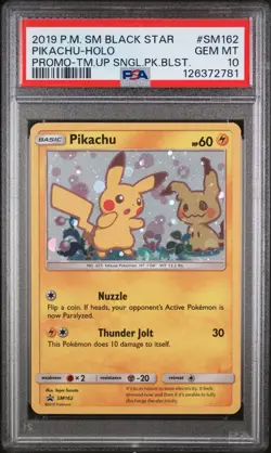 Pikachu PSA 10 & Mimikyu PSA 10 SM 162 & SM 163 Sequential Set Team Up Pokemon - Image 4