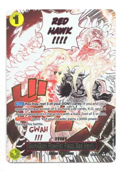 Gum-Gum Fire-First Pistol Red Hawk R EN One Piece OP11-114 Manga - Image 1