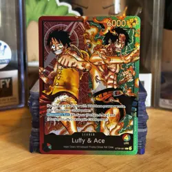 Bandai One Piece Card Game Luffy & Ace Leader ST30-001 Foil Red English - Image 1