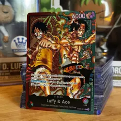 Bandai One Piece Card Game Luffy & Ace Leader ST30-001 Foil Red English - Image 3