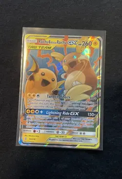 Raichu & Alolan Raichu GX Tag Team 54/236 Pokemon Unified Minds Ultra Rare Holo - Image 1