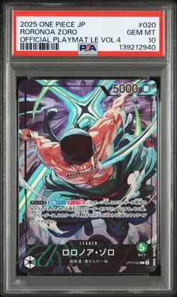PSA 10 Zoro OP12-020 Championship L Promo Parallel One Piece Card Limited - Image 2