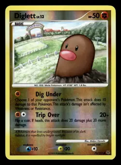 Diglett 72/127 Reverse Holo Platinum Pokemon Card - Image 1