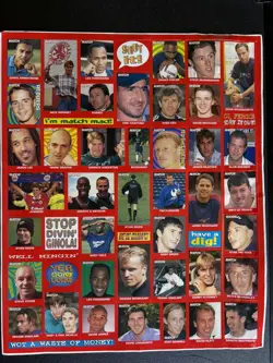 1996 Match Magazine Mega Stickers Red Borders Full Sheet Including David Beckham - Image 2