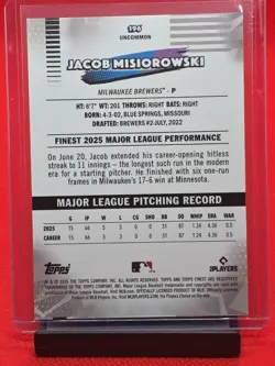 2026 Topps Finest #196 Jacob Misiorowski 93/99 Green X-fractor Refractor RC - Image 3