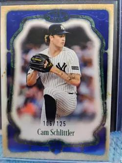 2026 Topps Tier One Cam Schlittler RC Blue 106/125 #83 - Image 1