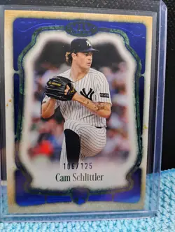 2026 Topps Tier One Cam Schlittler RC Blue 106/125 #83 - Image 3