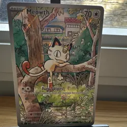 Pokemon TCG Paldean Fates Meowth 106/094 Holo Full Art IR 70 HP EN 2025 - Image 1