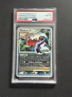 POKEMON GREAT ENCOUNTERS DARKRAI LV X #104 ULTRA RARE PSA 8 NM - Image 1