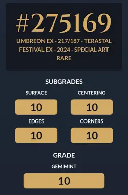 Umbreon EX SAR 217/187 SV8a Terastal Festival - ACE 10 - Japanese Pokemon Card - Image 2