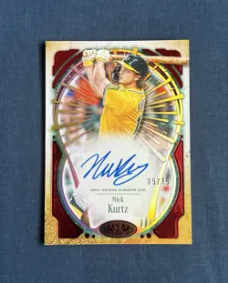 2026 Topps Tier One Nick Kurtz Auto /15 Red Foil Athletics Oakland Las Vegas - Image 1