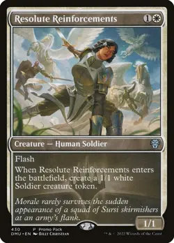 DMU RESOLUTE REINFORCEMENTS 1x Promo Pack Rare Magic Dominaria United MTG NM - Image 1