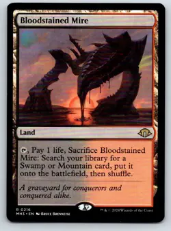 Bloodstained Mire 216 Rare Modern Horizons 3 Magic: The Gathering Foil LP - Image 1