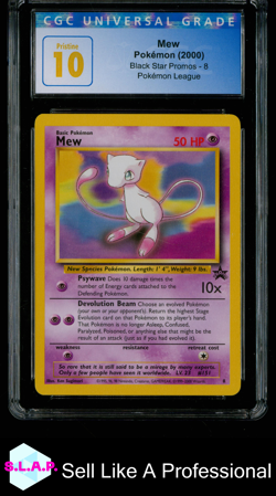 MEW POKEMON (2000) BLACK STAR PROMOS - WOTC POKEMON LEAGUE 8 CGC 10 - Image 1