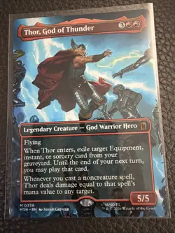 MTG Marvel Super Heroes Thor, God of Thunder Borderless M 0338 Non-Foil - Image 1