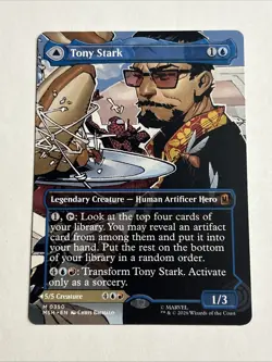 Tony Stark (Borderless) (0350) 350 Marvel Super Heroes Magic: The Gathering - Image 1