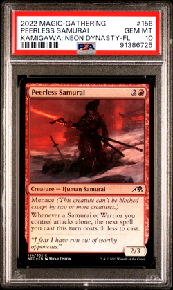 MTG Magic the Gathering Kamigawa Neon Dynasty Foil Peerless Samurai PSA 10 POP 1 - Image 1
