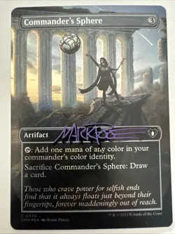 Commander's Sphere (Borderless) Commander Masters Foil Autograph By Mark Poole - Image 1