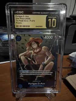 2026 ONE PIECE PORTGAS D. ACE PROMO P-074 CGC 10 PRISTINE Tin Pack Vol.2 - Image 1