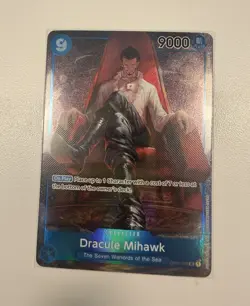 Bandai One Piece Card Game Dracule Mihawk SR Alt Art Foil OP01-070 9000 - Image 1