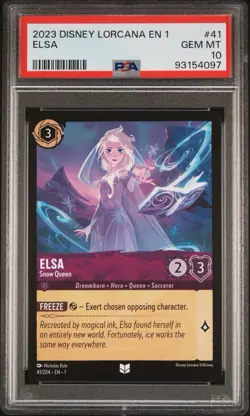 2023 Disney Lorcana EN1 First Chapter Elsa #41 Snow Queen PSA 10 GEM MINT - Image 1