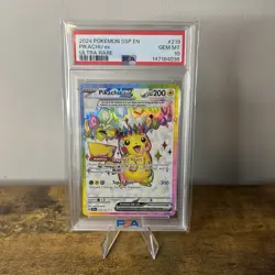 2024 POKEMON SSP EN-SURGING SPARKS ULTRA RARE #219 PIKACHU EX PSA 10 - Image 1