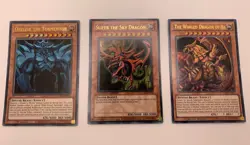 Yugioh Egyptian God Cards Set Obelisk Slifer Ra - Secret Rare Limited Edition - Image 1