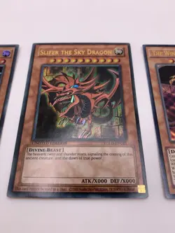 Yugioh Egyptian God Cards Set Obelisk Slifer Ra - Secret Rare Limited Edition - Image 3