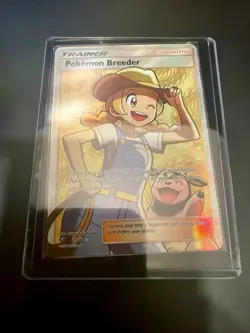 Pokemon Breeder Trainer Full Art Ultra Rare Holo Card 73/73 Shining Legends - Image 3