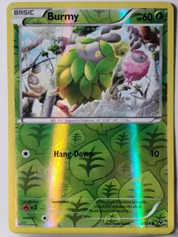 REVERSE HOLO Burmy 2/124 LP / VLP - XY Fates Collide Pokemon Card - Kouki Saitou - Image 1