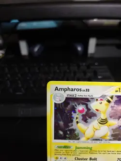 Ampharos 1/132 Cosmo Holo Bleed & Swirl Pokemon Secret Wonders 2007 NM - Image 2