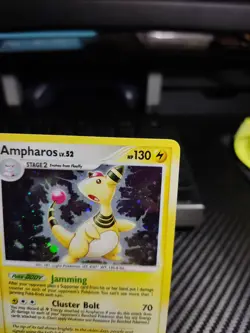 Ampharos 1/132 Cosmo Holo Bleed & Swirl Pokemon Secret Wonders 2007 NM - Image 3