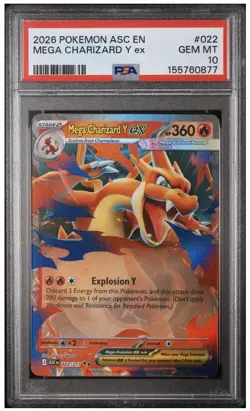 Pokemon Mega Charizard Y ex Ultra Rare Holo 022/217 Ascended Heroes PSA 10 2026 - Image 1