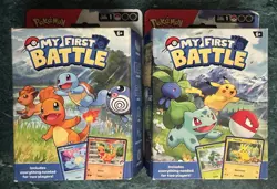 Pokemon My First Battle Decks (electric/grass) & (fire/water) 4 Mini Decks LOT ! - Image 1