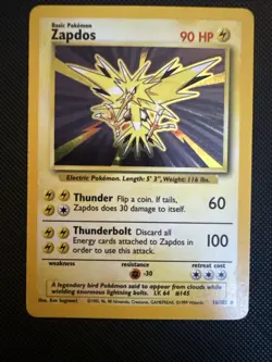 1999 Pokemon Base Set Holo Zapdos 16/102 - Image 1