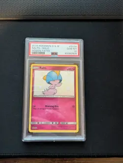 POKEMON RALTS-HOLO 2019 SUN & MOON HIDDEN FATES #SV34 PSA 10 - Image 1