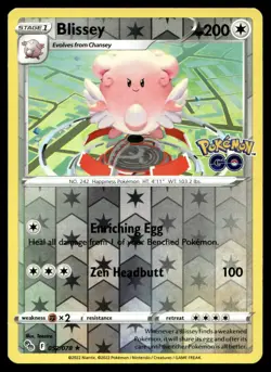 Blissey Pokemon GO Reverse Holo 052/078 Pokemon TCG - Image 1