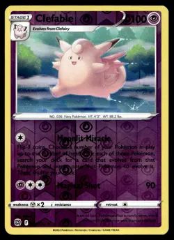 Clefable SWSH09: Brilliant Stars Reverse Holo 054/172 Pokemon TCG - Image 1