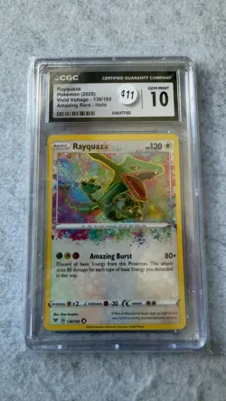 RAYQUAZA CGC GEM MINT 10 2020 POKEMON VOLTAGE #138/185 AMAZING RARE HOLO SLAB - Image 1