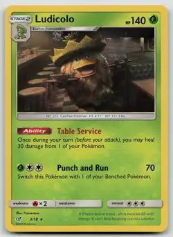 Pokemon Ludicolo 2/18 Detective Pikachu Rare Holo NM - Image 1
