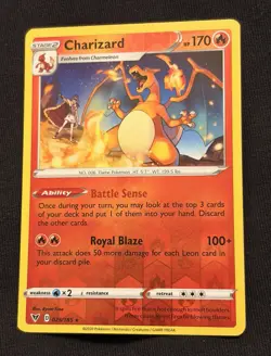 The Pokemon Charizard 025/185 Vivid Voltage Reverse Holo Rare LP - Image 1