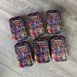 6x Pokemon TCG Mega Evolution Mega Latias Mini Tins — Brand New & Sealed - Image 1