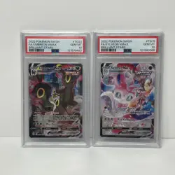 Pokemon TCG Umbreon VMAX TG23/TG30 Sylveon TG15 Brilliant Stars Gem Mint PSA 10 - Image 1