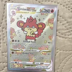 Pokemon TCG Simisear VSTAR Alt Art Holo Ultra Rare GG37/GG70 EN 2023 260HP - Image 1